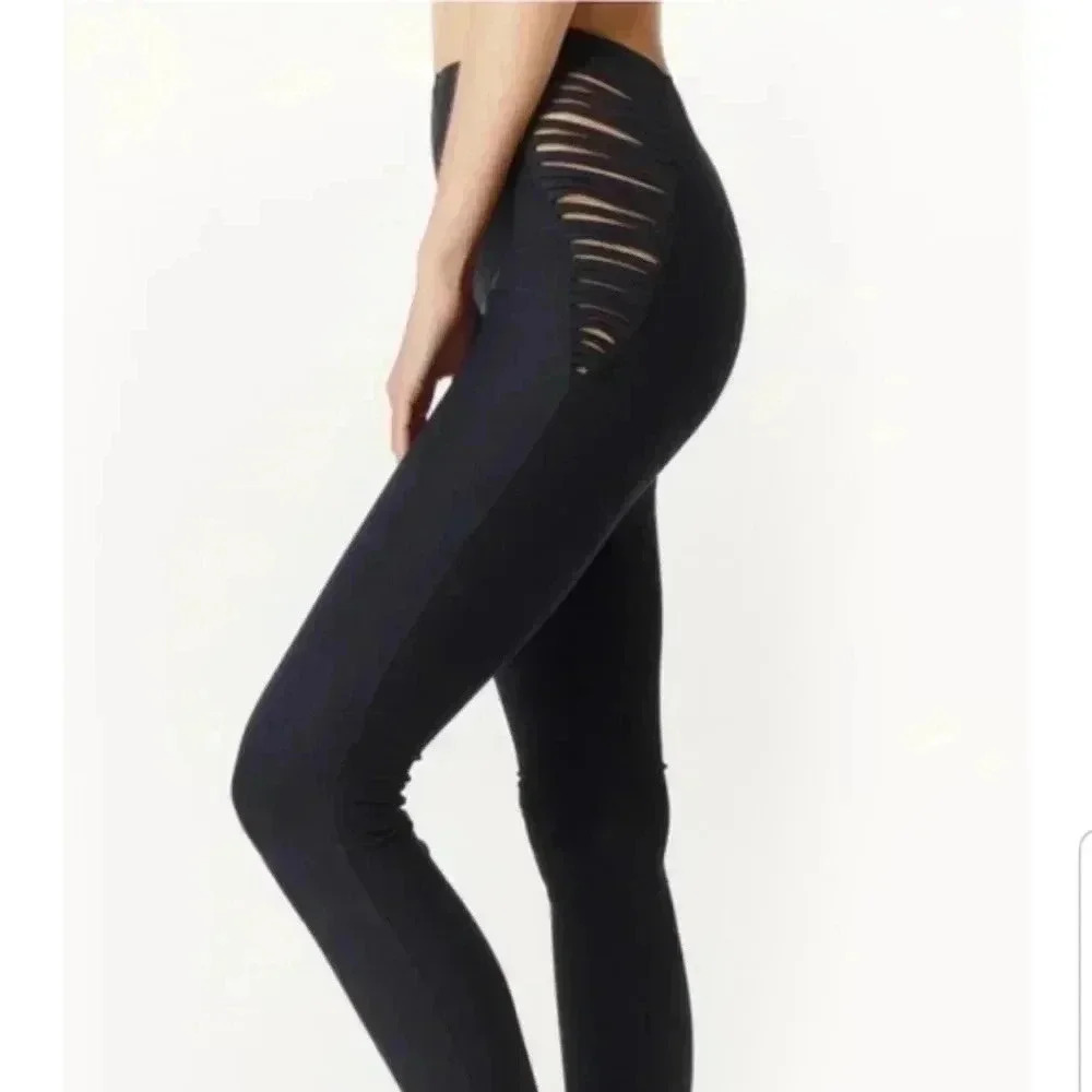Blue life fit STRAPPY HIGH WAIST LEGGING in blue